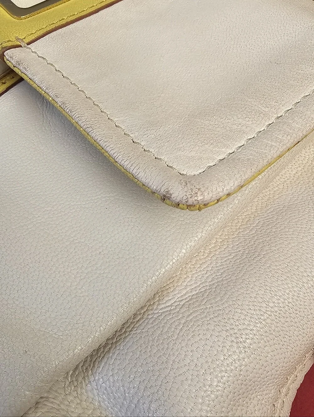 Kate Spade Cream with Yellow Lrather Envelope Purse With Strap